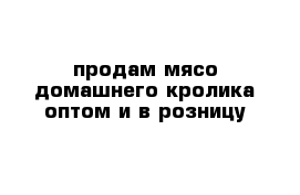 продам мясо домашнего кролика оптом и в розницу